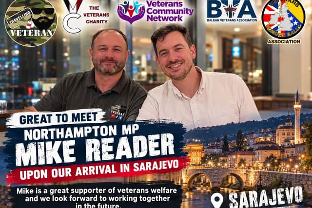 Northampton MP Mike Reader met the teams upon their arrival in Sarajevo