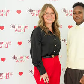 Slimming World member Lisa Lewis with Olympic 