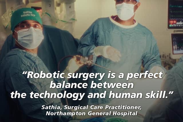 Surgical Care Practitioner Sathian Kizhakkinayil in the campaign
