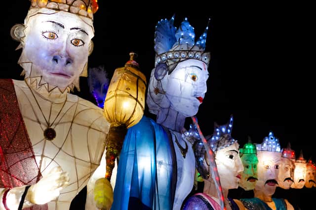 Giant illuminated puppets are part of the magical lantern parade (Stu Vincent Photography)