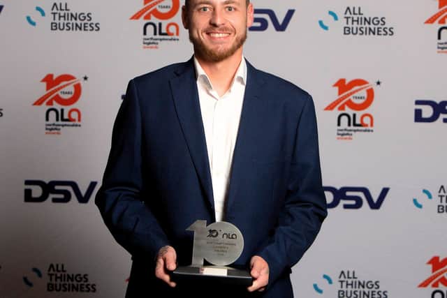 Warren Boxford with the Logistics Person of the Year award