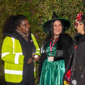 Deputy Police, Fire and Crime Commissioner Marianne Kimani (left) pictured chatting with Greencore staff.