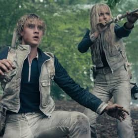 Joseph Zada as Haymitch Abernathy and McKenna Grace as Maysilee Donner in The Hunger Games: Sunrise on the Reaping. Photo Credit: Murray Close