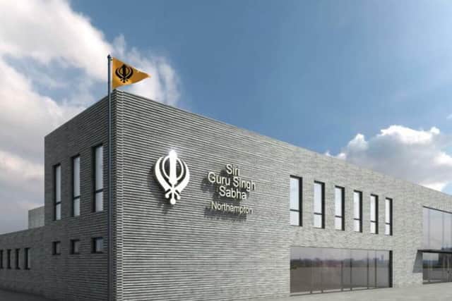 An artist's impression of the new Sikh temple under construction in St James Mill Road.