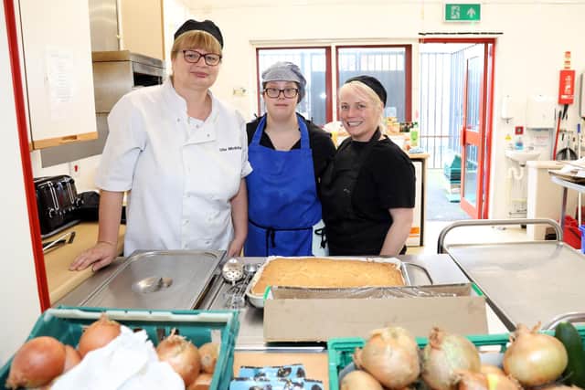 Ute McIntyre, Deborah Leeder, Susanne Smith pictured in the kitchens.