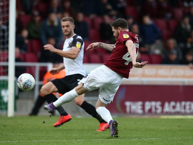 Almost scored within 30 seconds of coming on for his second Cobblers debut, firing over from the edge... 6.5