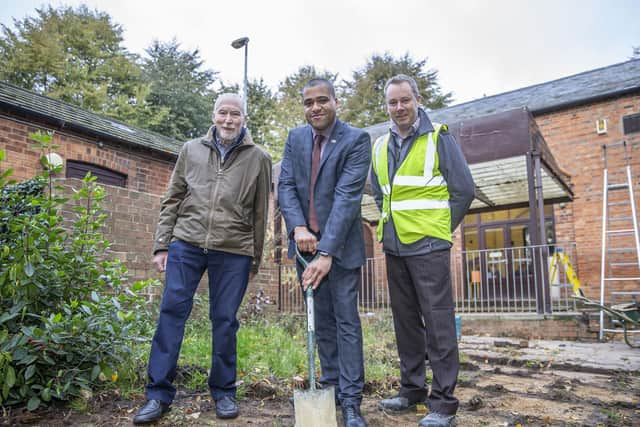 A new hall is set to be built where Toby, James and Stuart are standing. Pictures taken by Kirsty Edmonds.