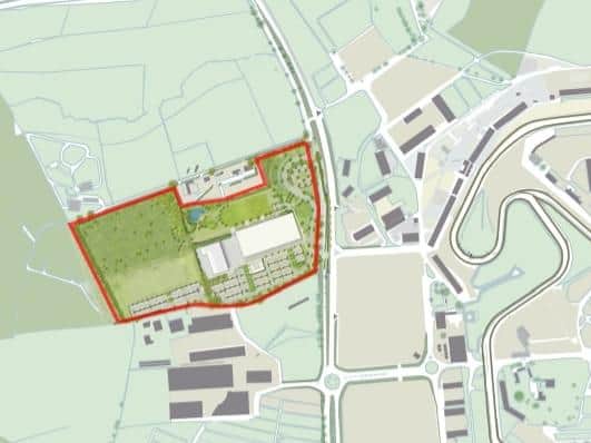 A masterplan of the site, with both the new and existing buildings in. Picture from Design and Access Statement