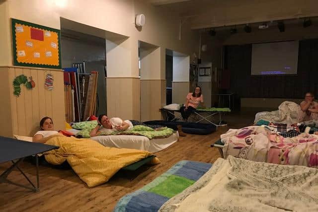 The sleepover took place at the pre-school on Friday, October 5.