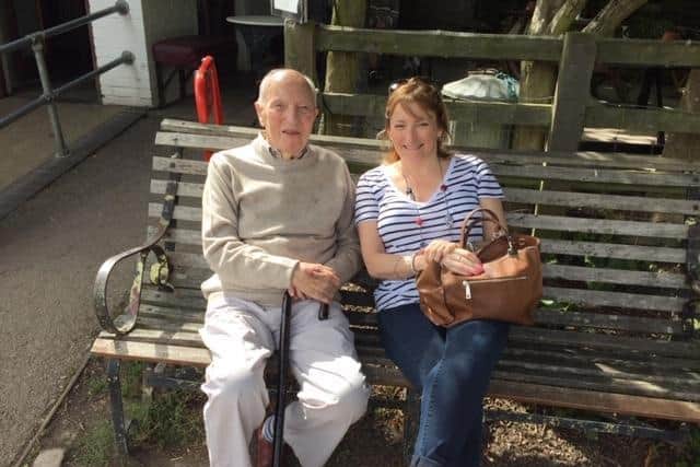 Ted Collins and his daughter Jo Leckie in 2017