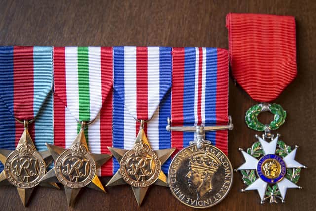 Keith's medals - including the 39-45 Star, the Italy Star, the France and Germany Star, the war medal and, now, the Legion d'Honneur.