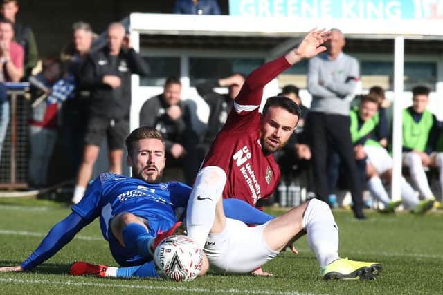 Matty Warburton tangles for the ball