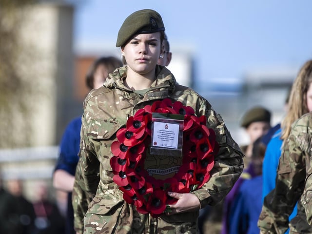 Wreath bearer pupil Abbie Haines.