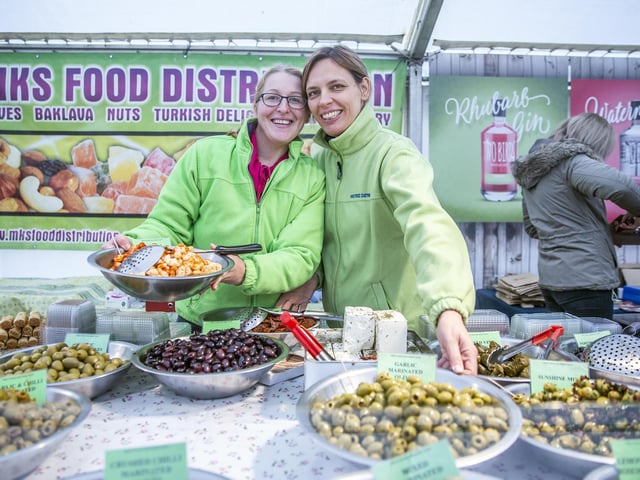 KMS food Distribution brings the olives, baklava and Turkish delights.