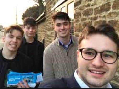 Cllr Rumens (in glasses) on the campaign trail.