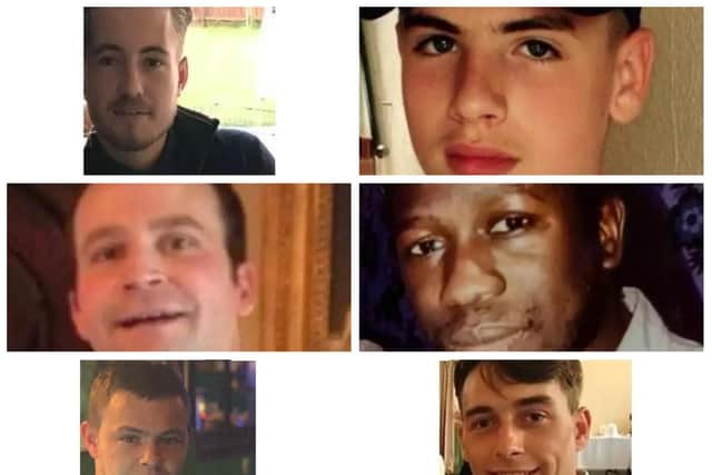 All of these six men were killed by knives in Northamptonshire in the past two years.