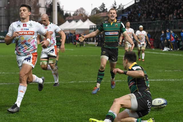 Tom Collins scored twice for Saints