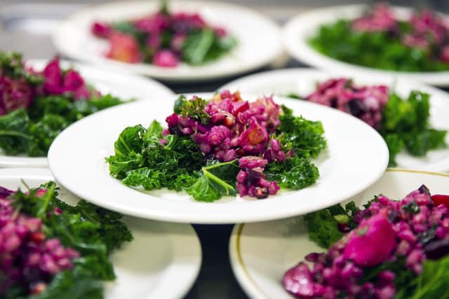 The superfood salad pictured by Kirsty Edmonds ready to be served by the students.