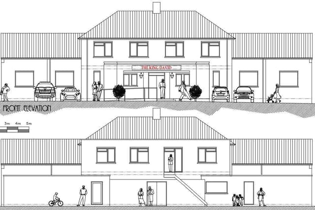 Architect drawings of the King David Pub by Morton Architectural Solutions Limited.