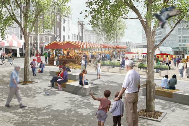 An artist's impression of how Market Square in Northampton could look. Photo: Northampton Forward