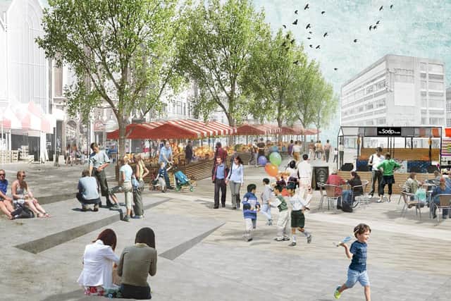 An artist's impression of how Market Square in Northampton could look. Photo: Northampton Forward