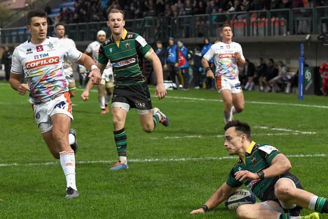 Tom Collins scored twice for Saints in Italy last weekend
