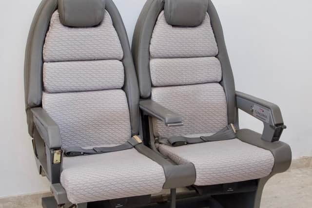 The former Concorde seats used by Princess Diana and other celebrities going under the hammer. Photo: Humbert and Ellis Auctioneers