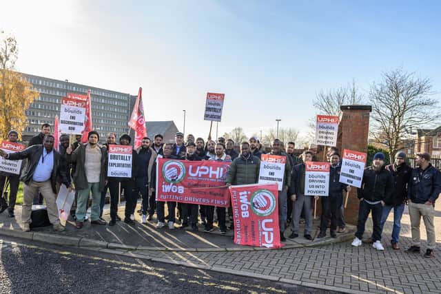 The protest was organised by the United Private Hire Drivers union.