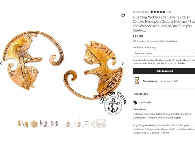 TheCoinCutter makes an stunning range of charming pendants and jewellery out of pennies and coins - check out his selection. - https://etsy.me/2RoNnkC