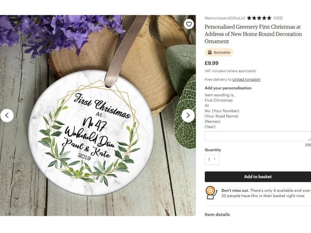Pick up a personalised Christmas ornament this year from artist MemoriesAndGiftsLtd. - https://etsy.me/2Lr8xdY
