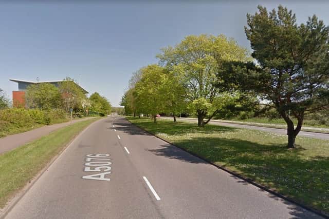Dorin Gutuleac was seen 'swerving' and crashing into 'street furniture' on Red House Road, Moulton Park. Photo: Google