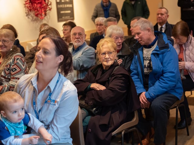 The party always draws a crowd of the the service users' friends and family to watch the show.