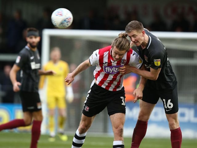Had a running battle with various opposition players during the game, twice getting a clout to the head. Defended pretty solidly although outnumbered at times as Exeter exposed the space between centre-back and wing-back... 6.5