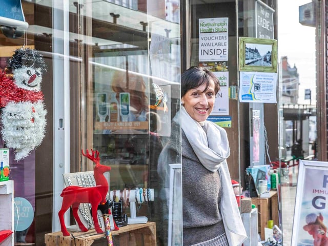 Carol Faulkner at Northampton Health Shop, the Drapery