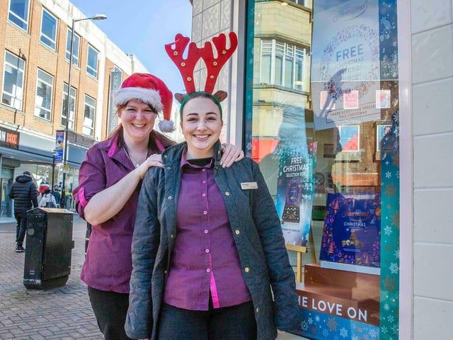 Angie Wilshere and Chealsey Osbourne at Thorntons Chocolates