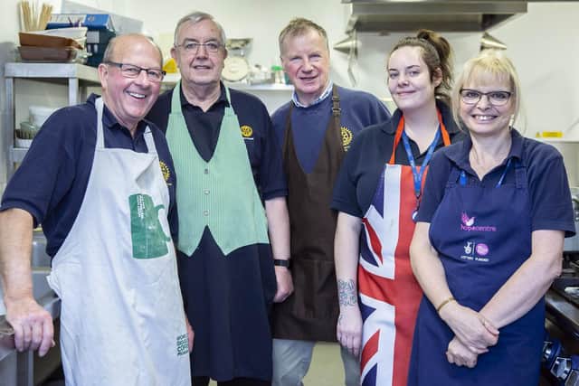 Terry Atkinson, Sid Copehan, Robert Martell, Stacy Doyle and Jan Timson were in charge of cooking.