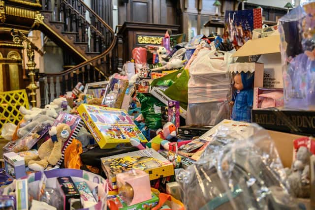 It's a record breaker - piles and piles and piles of presents were handed in to help Northamptonshire's struggling families.