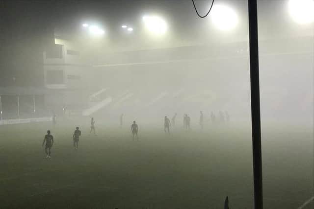 There was thick fog at Sixways on Monday night