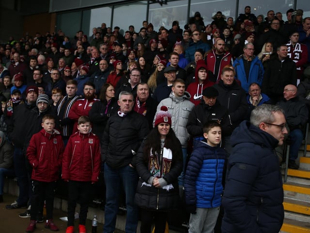 Cobblers fans at Burton
