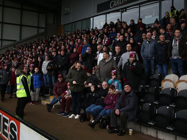 Cobblers fans at Burton