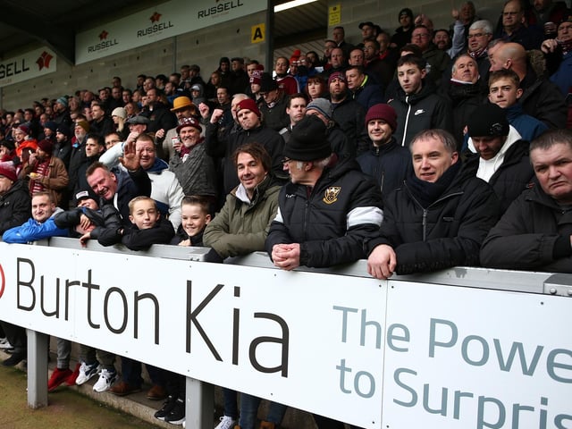 Cobblers fans at Burton