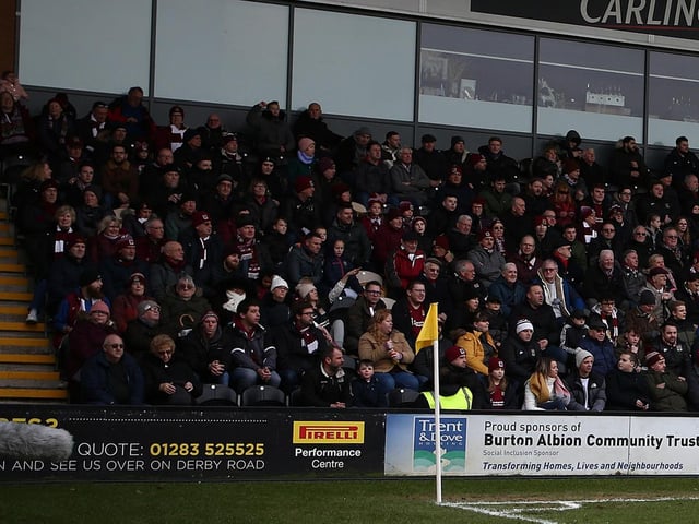 Cobblers fans at Burton
