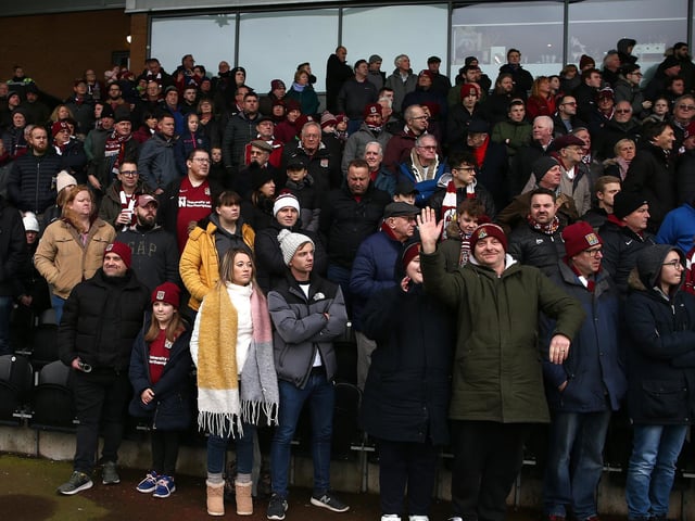 Cobblers fans at Burton