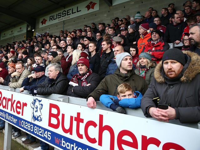 Cobblers fans at Burton
