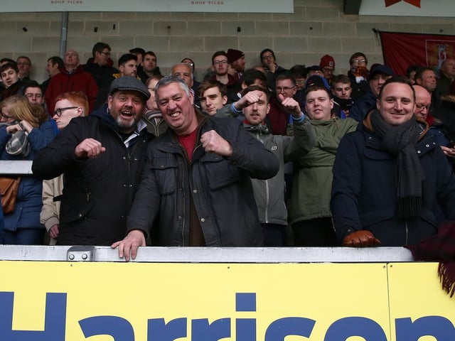 Cobblers fans at Burton