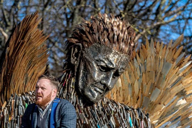 The Knife Angel's creator, Alfie Bradley, describes it as "a memorial to those whose lives have been affected by knife crime". Credit James Hardisty.