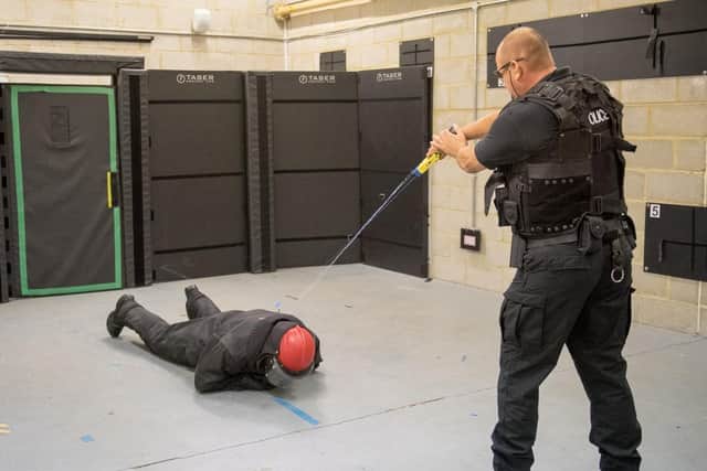 The Chief Constable 'welcomes the support and recognition by the Home Secretary as to the benefits of equipping officers with Taser.' Photo: Northamptonshire Police.