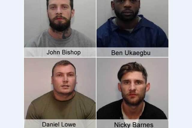 These four Northampton men have been jailed for their involvement in the kidnapping and torture of a man. Photo: Greater Manchester Police.