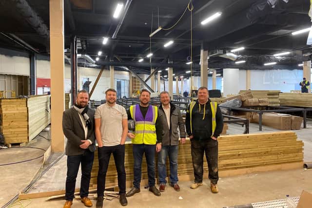 The Gravity Active Entertainment team in the upstairs of the new centre in Sol Central which is still under construction