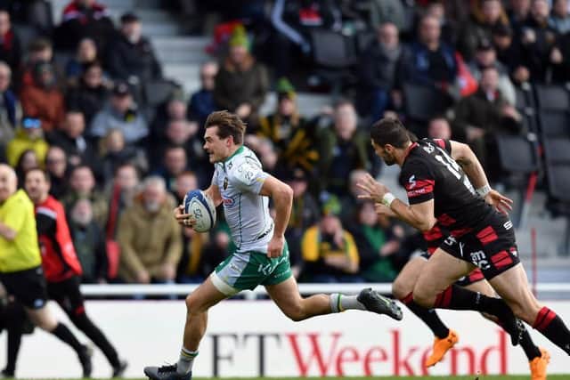 George Furbank races in for his try